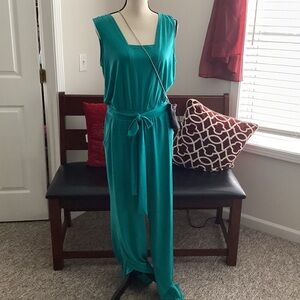 gorgeous jade jersey knit jumpsuit (medium)